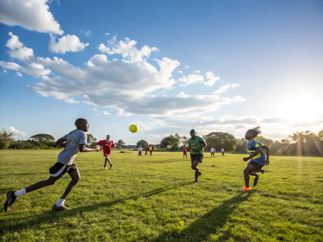 A group of young athletes participating in a training session led by experienced coaches, emphasizing the committee's commitment to youth development.